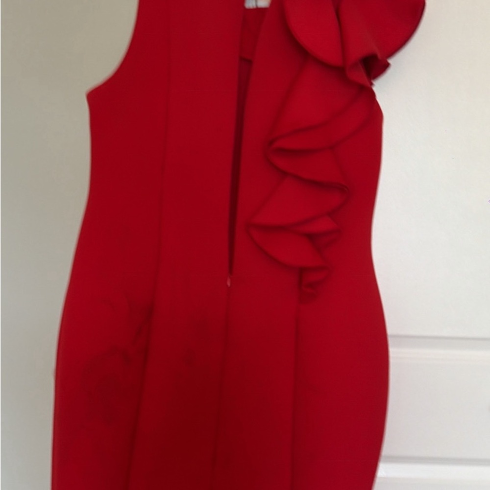 Eloquii Red Ruffle Sheath Mini Dress - Picture 3 of 3